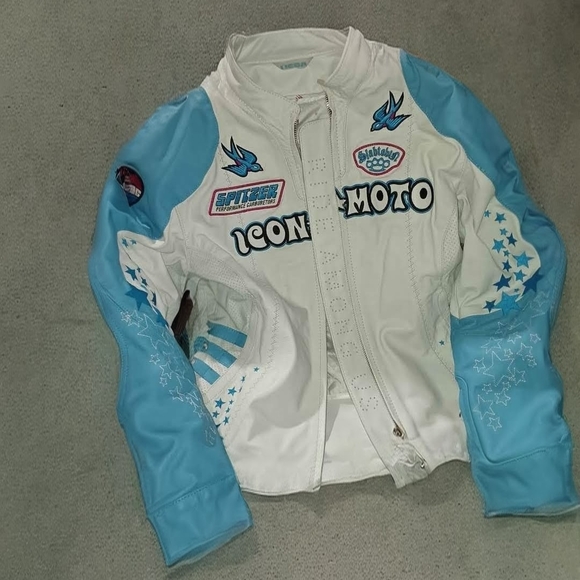 ICON White and Teal Jacket - Picture 2 of 4